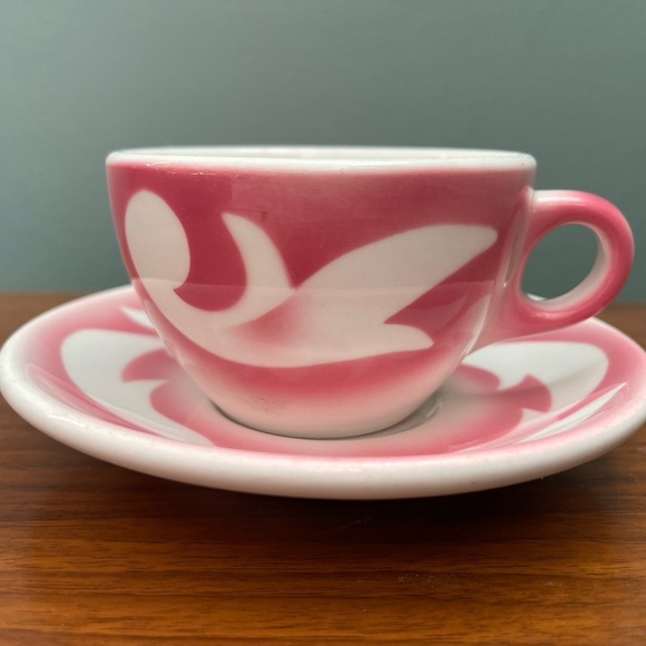 Vintage Jackson China Pink and White Cup and Saucer - Picture 1 of 5